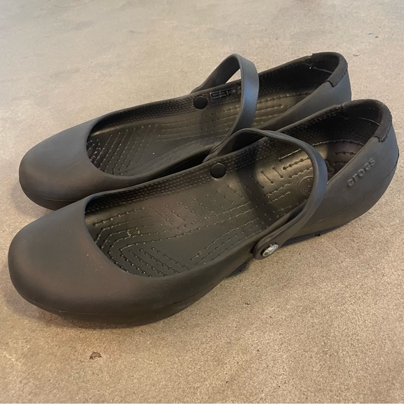 CROCS Shoes - Crocs black Mary Jane ballet flats slip on casual women’s shoes size 9 wide